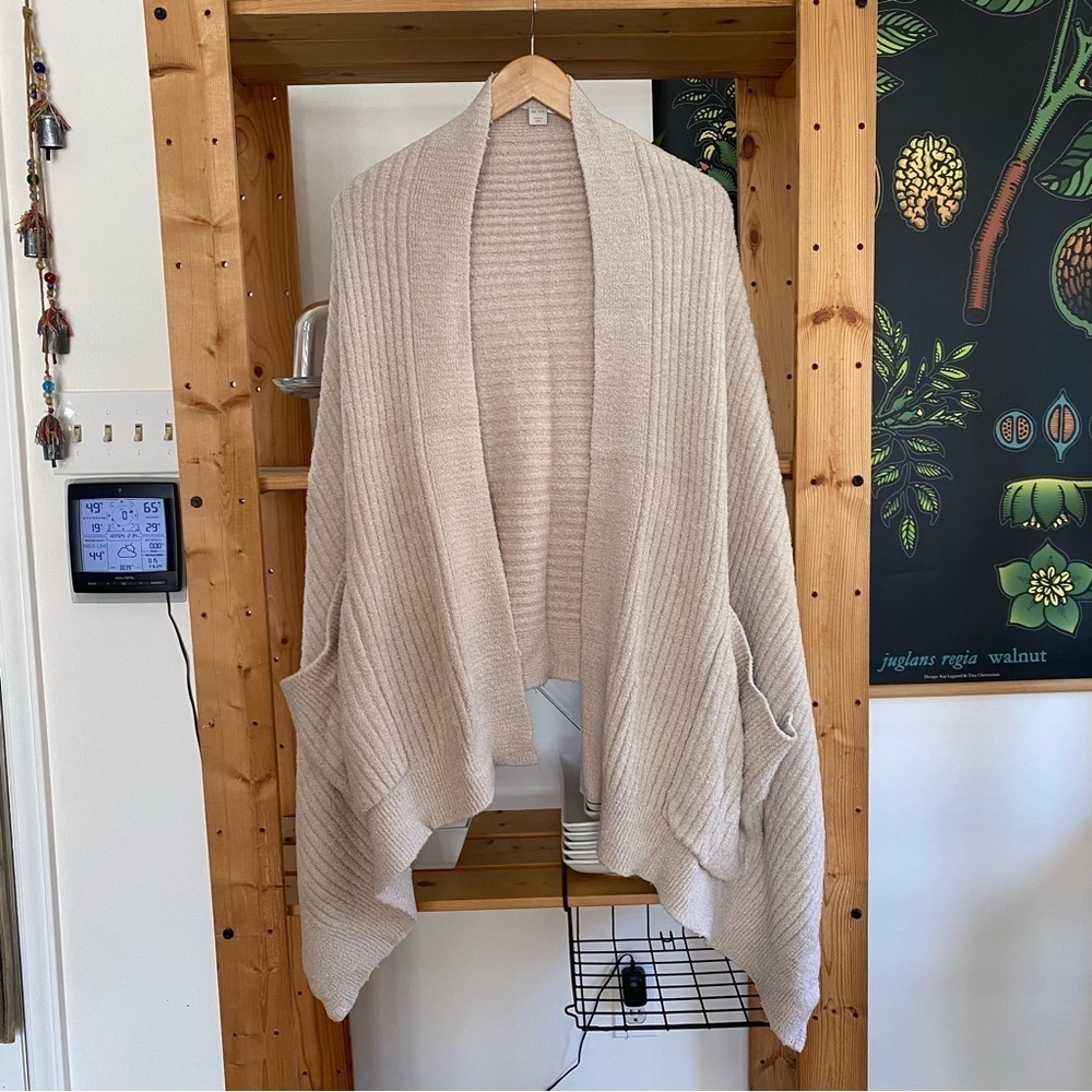 Barefoot Dreams Beige CozyChic Lite Weekend Sweater Wrap - Picture 4 of 12